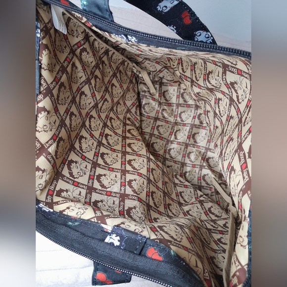 Betty Boop 2pc Cherry Print Tote with Mini Cosmetic Case - Picture 7 of 13